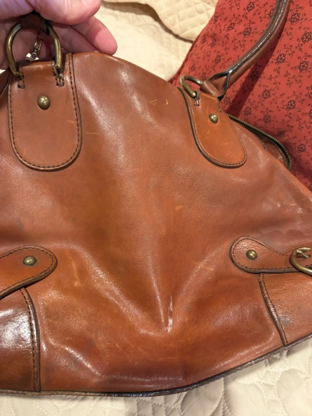 Banana Republic leather bowling-style bag or satchel